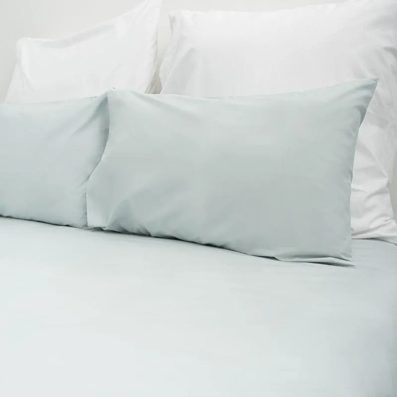 200 Thread Count 100% Cotton Percale Duvet Cover Set - Duck Egg