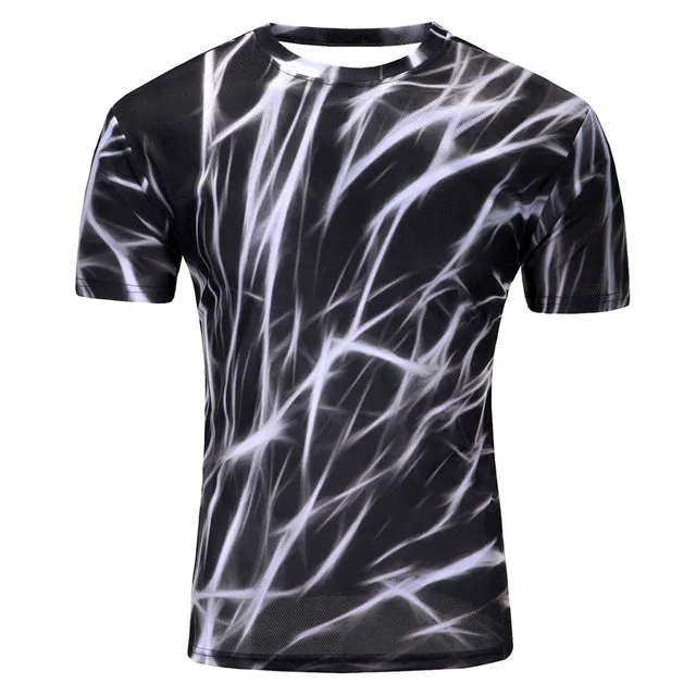 2017 Summer T-shirt Newest Style 12 Color 3d print Lightning cat t shirt homme Funny T Shirts brand clothing for men  O Neck