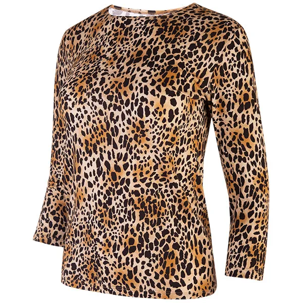 3/4 Sleeve Knit Tee in Mini Leo Classic