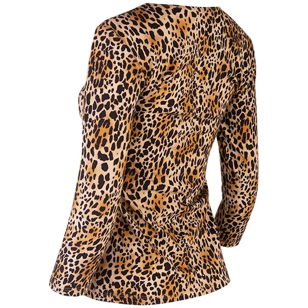 3/4 Sleeve Knit Tee in Mini Leo Classic