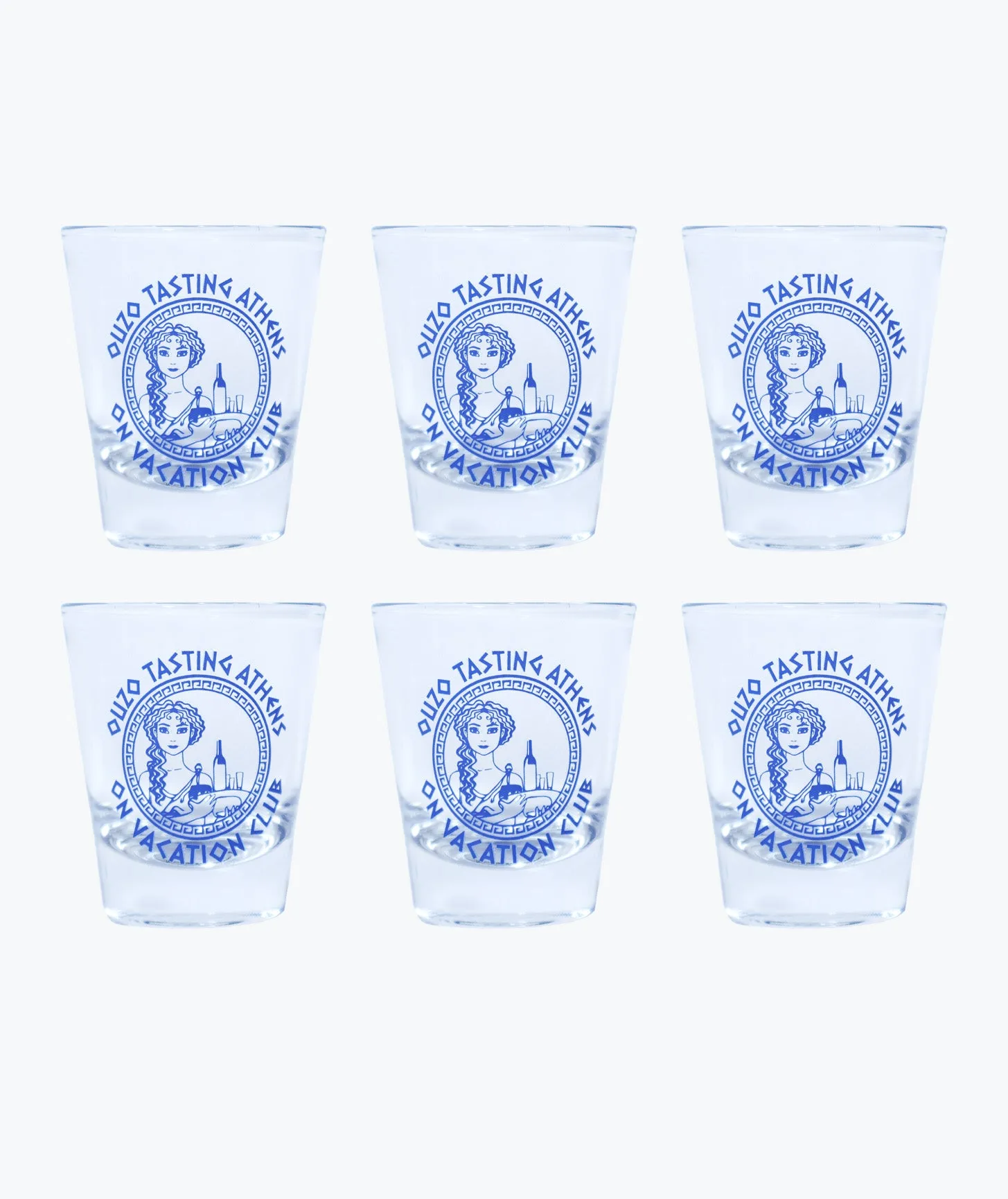 6 Ouzo Tasting Shot Glasses