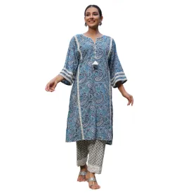 Afghani Chogha Set | Blue Paisley