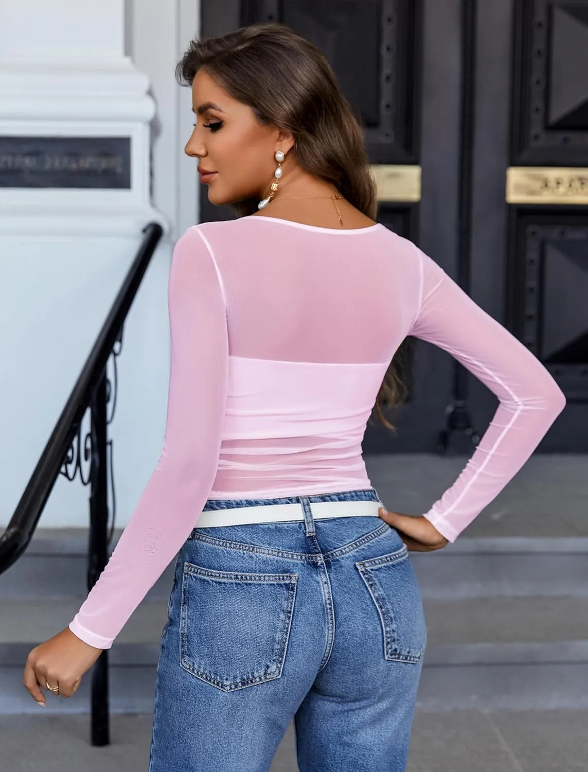 Asymmetrical Neck Sheer Crop Top