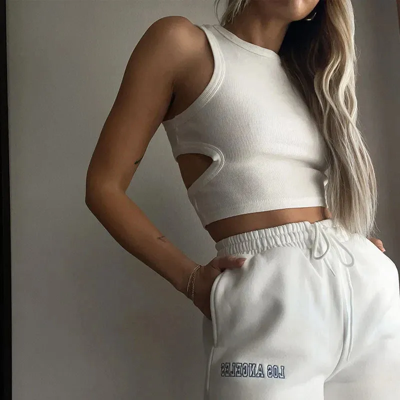 Basic Elastic Tank Top U Neck Solid Tank Top Short Sleeve Tee