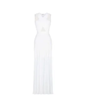 BCBGMAXAZRIA Pleated Lace Maxi Dress - White