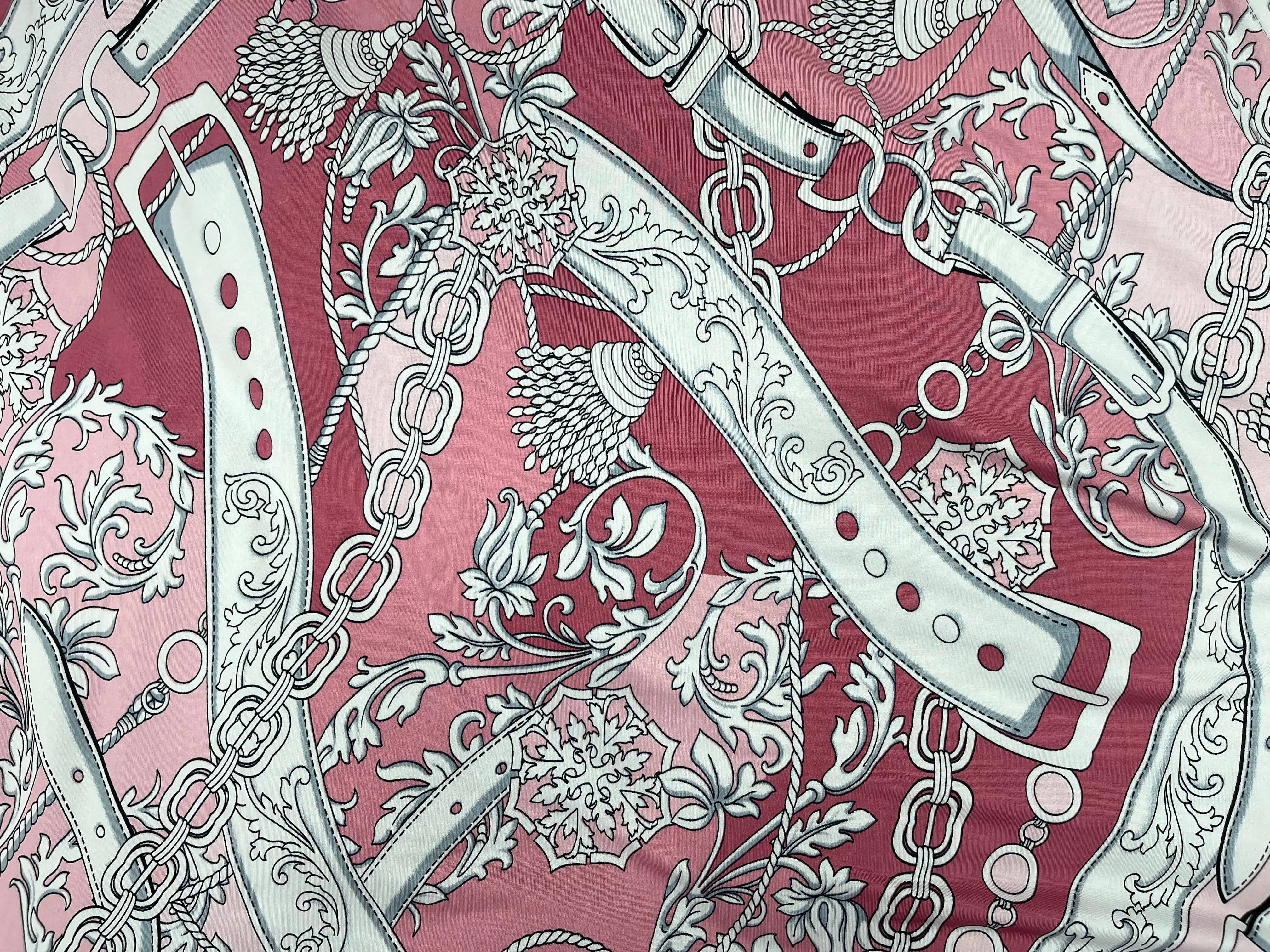 Belt Buckle Printed Jersey Fabric
