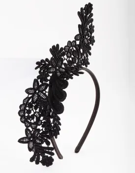Black Delicate Side Lace Headband
