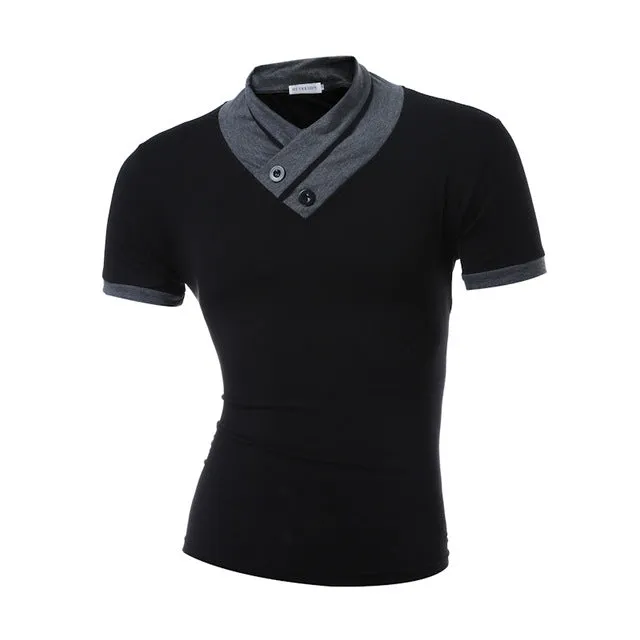 Brand Men'S T Shirt 2017 Summer Solid Color Fashion V-Neck Short-Sleeved High Quality Male T-Shirt Slim Male Tops DD03