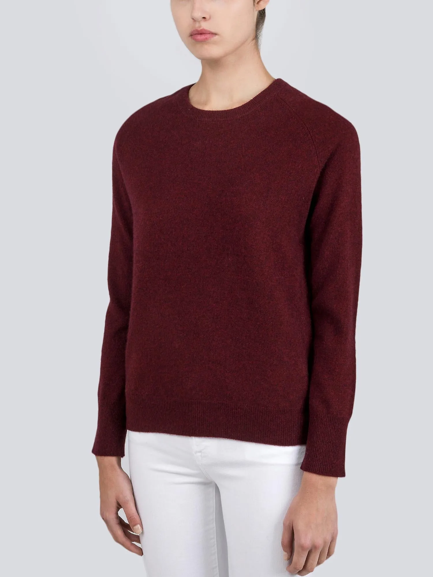Classic Crew Neck Sweater_Burgundy