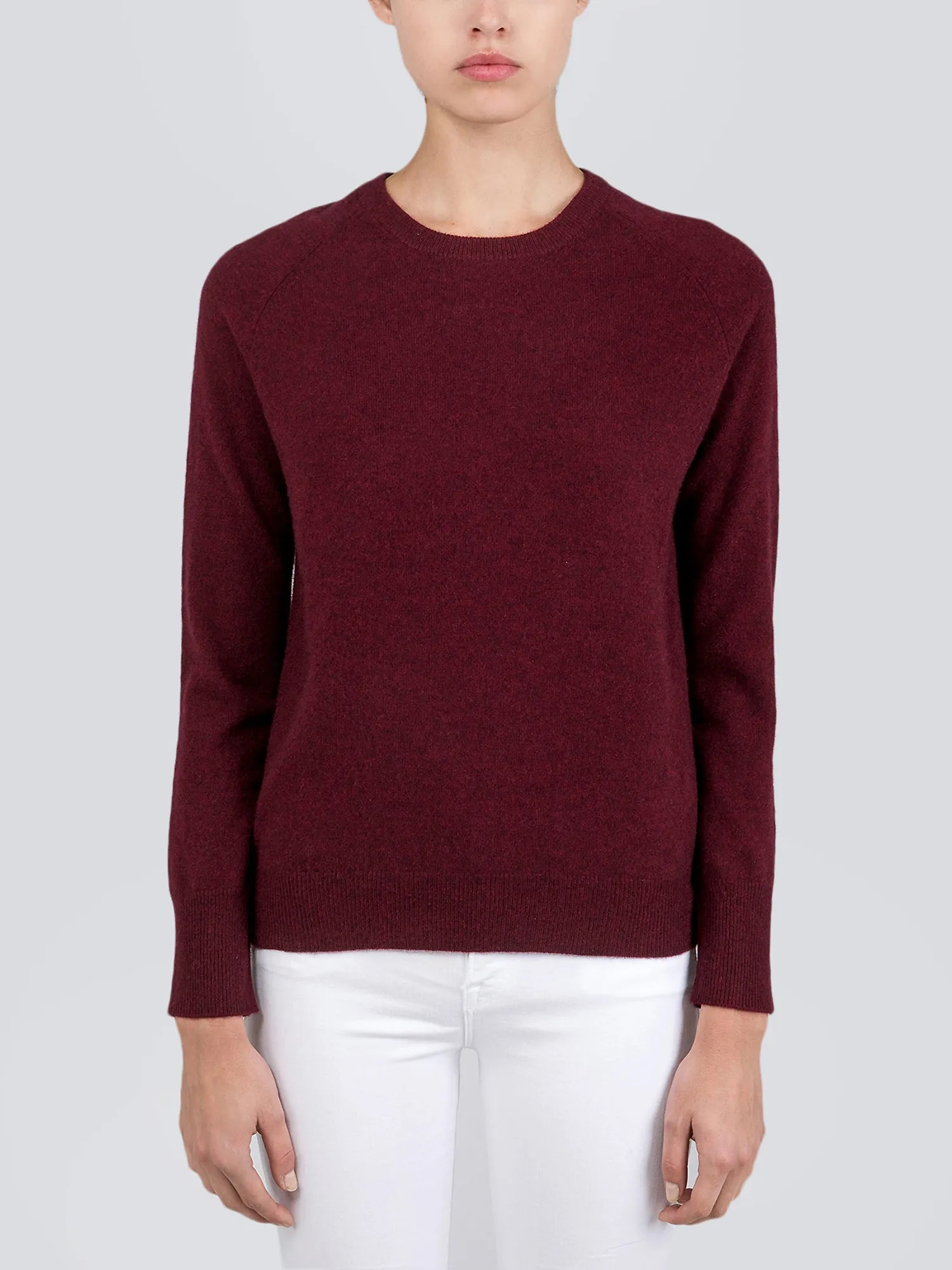 Classic Crew Neck Sweater_Burgundy