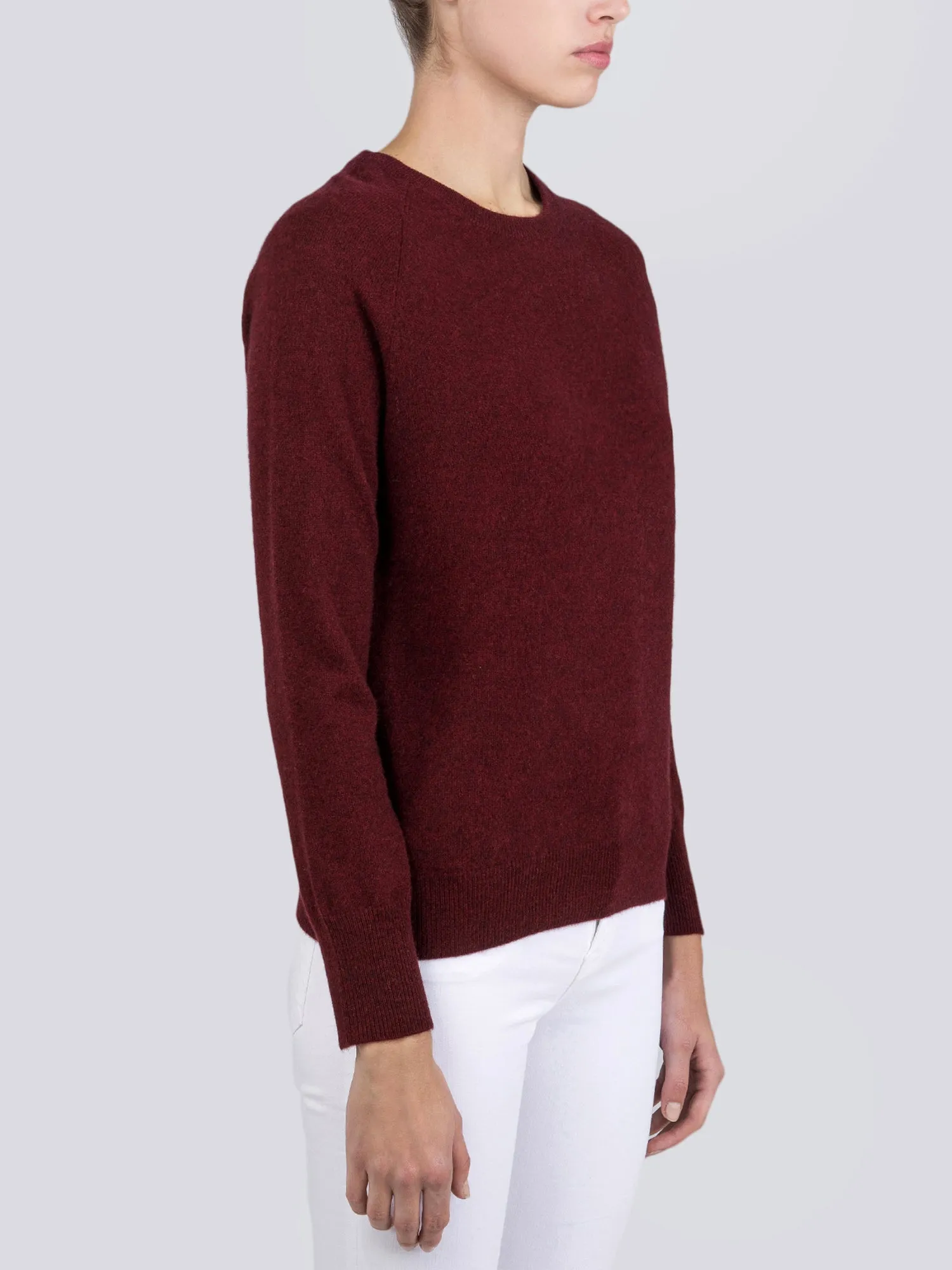 Classic Crew Neck Sweater_Burgundy