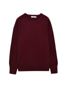 Classic Crew Neck Sweater_Burgundy