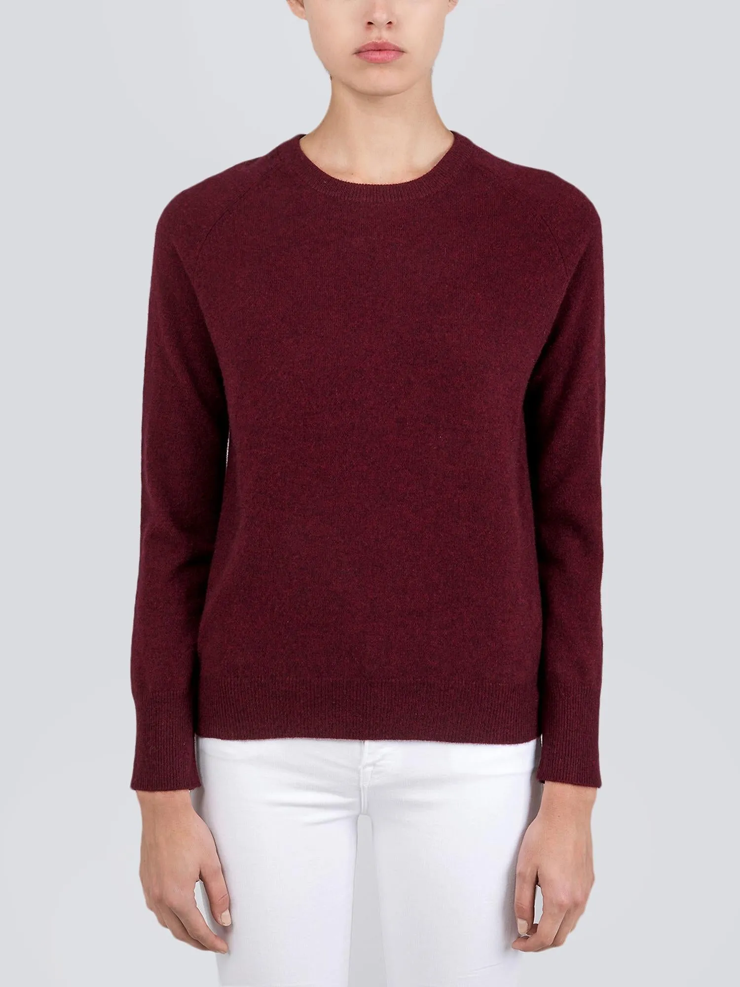 Classic Crew Neck Sweater_Burgundy