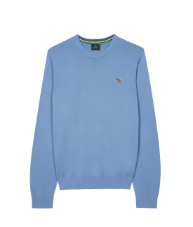 Cotton Zebra Logo Sweater - Blue