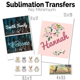 Custom Sublimation Print Transfers