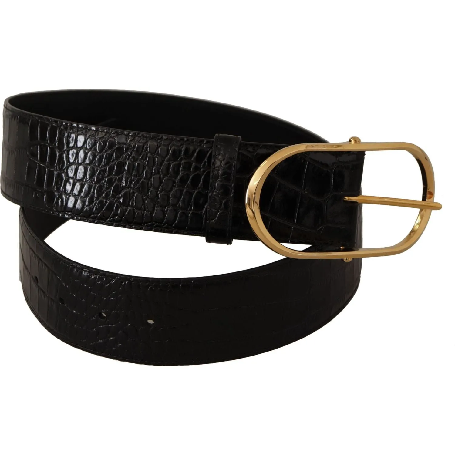 Dolce & Gabbana Chic Black Leather Logo Belt