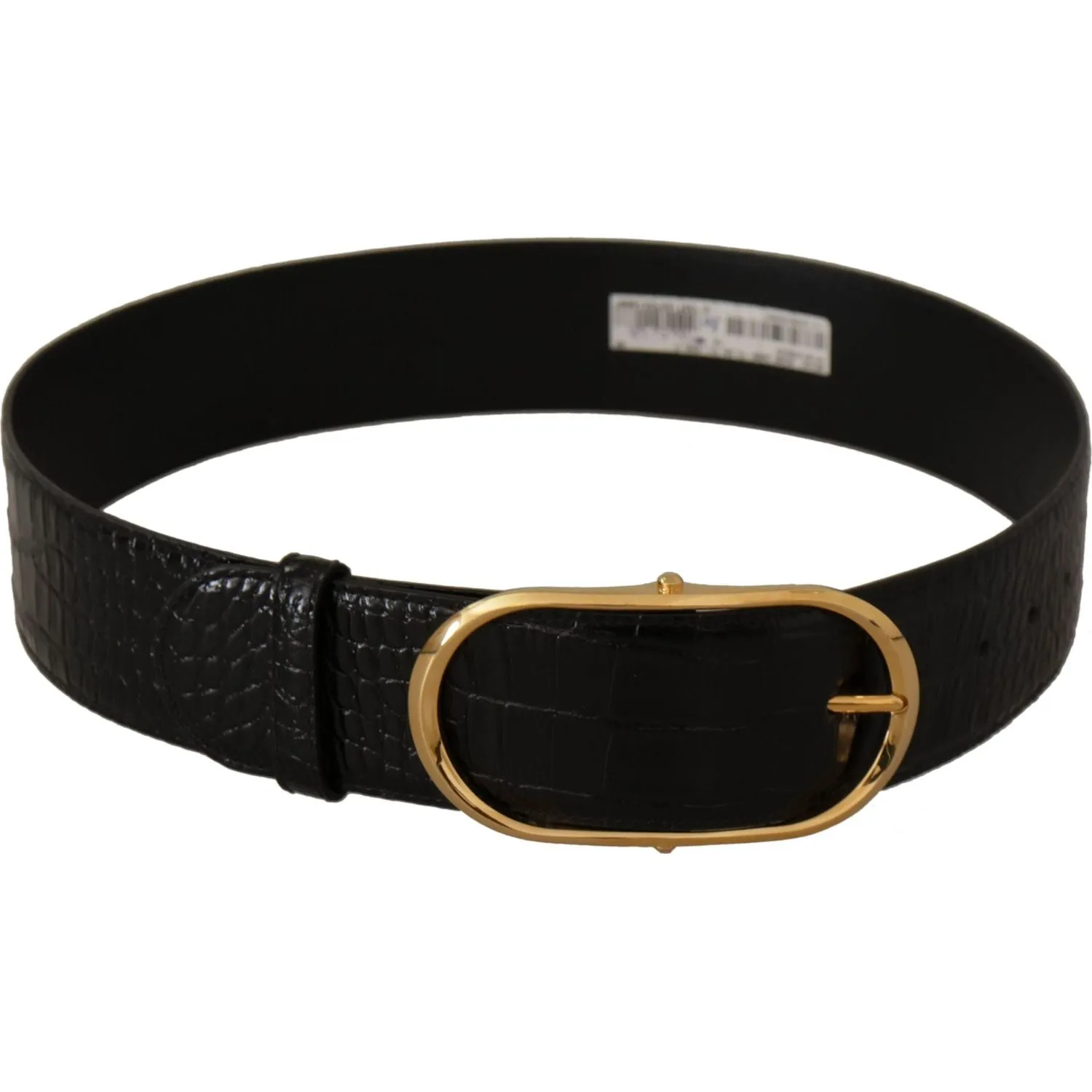 Dolce & Gabbana Chic Black Leather Logo Belt