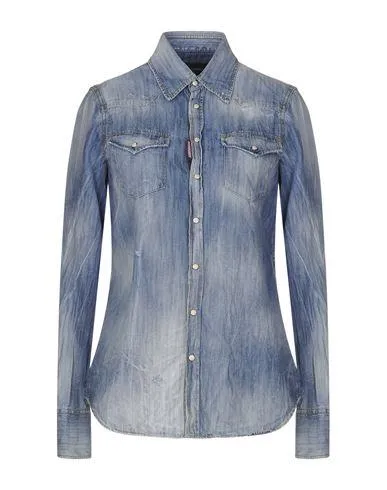 Dsquared2 Women Denim shirt Blue 8 UK