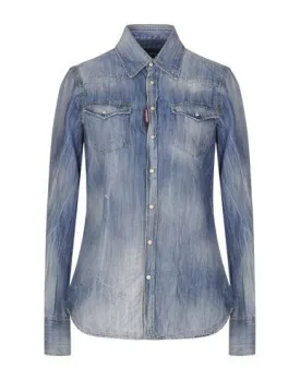 Dsquared2 Women Denim shirt Blue 8 UK