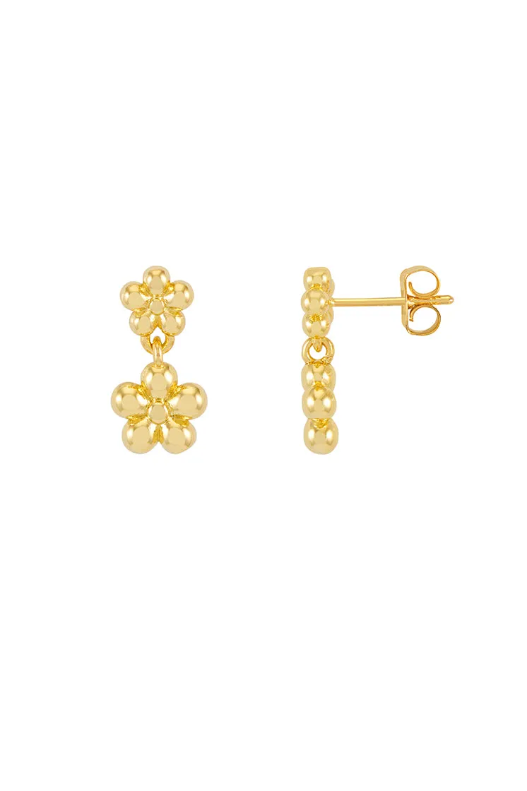 Duo Flower Drop Earrings
