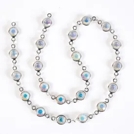 Estrellaª Linked Crystals Chain - Medium, Crystal Aurora/Silver