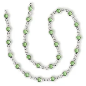 Estrellaª Linked Crystals Chain - Small, Peridot/Silver