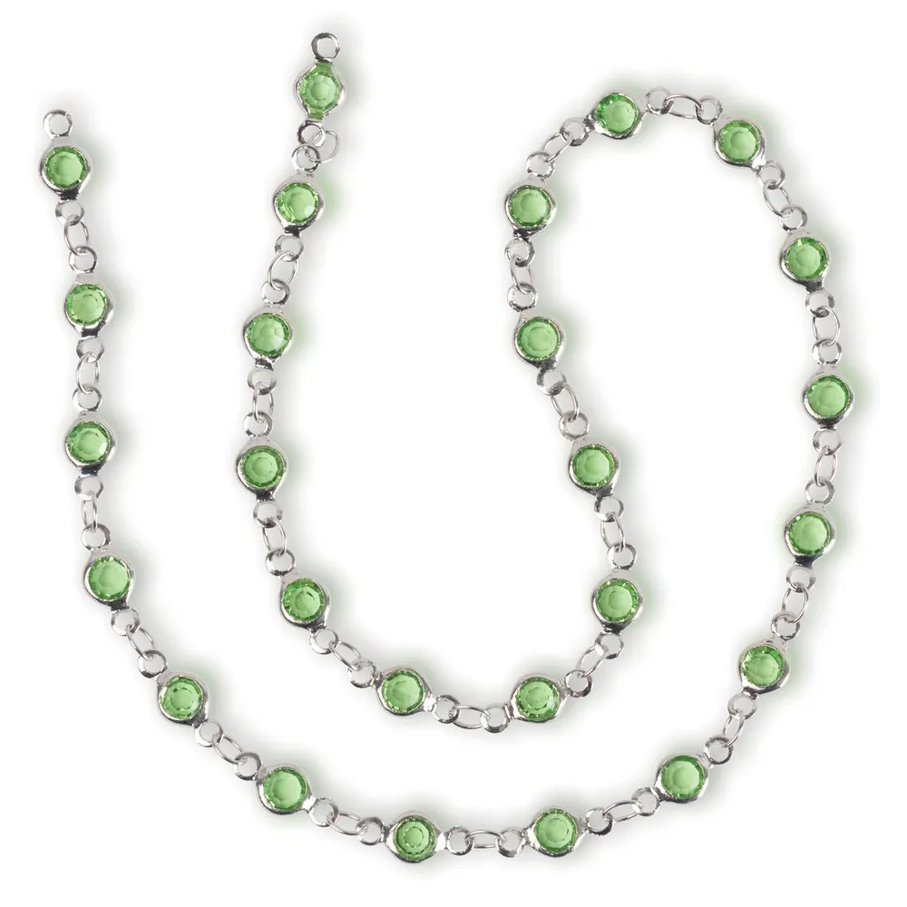 Estrellaª Linked Crystals Chain - Small, Peridot/Silver