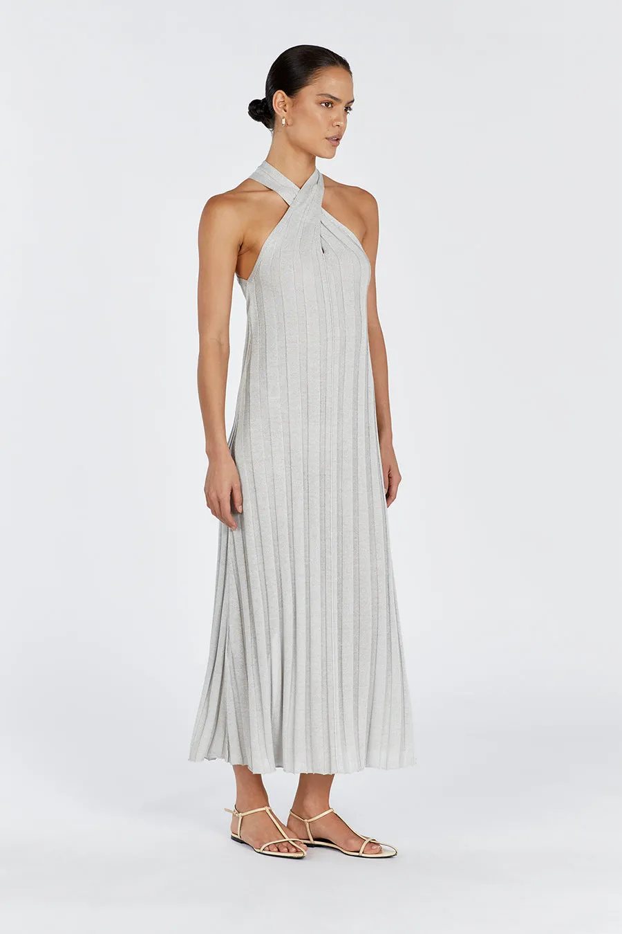 EVERLY SILVER TWIST KNIT DRESS