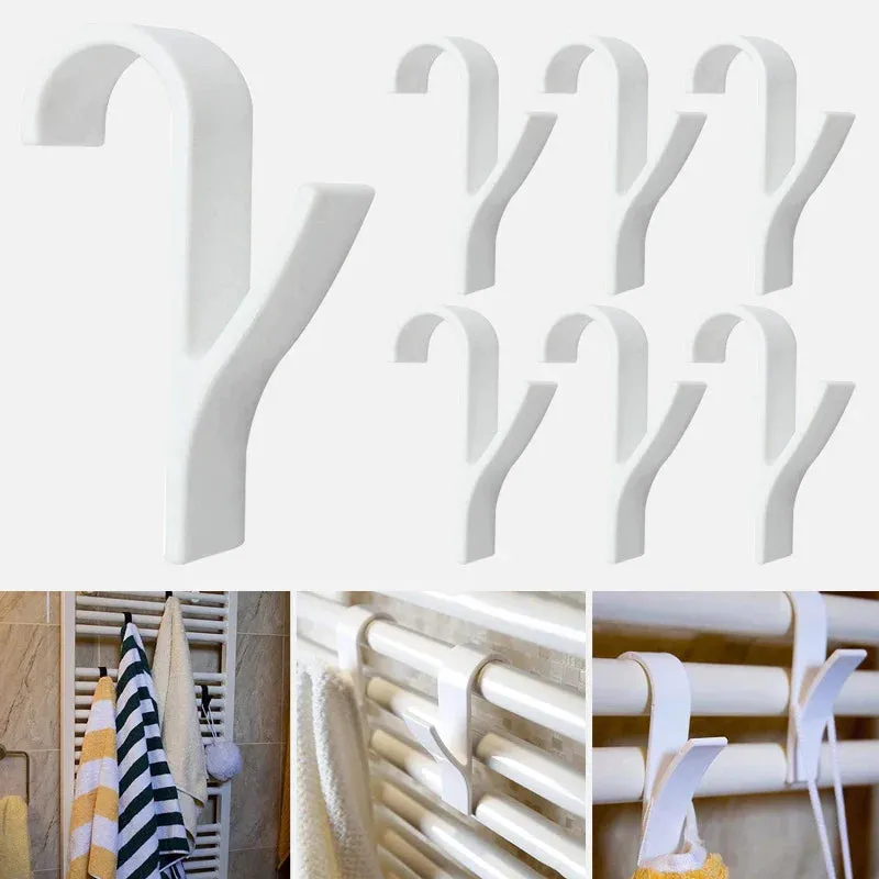 Fishhook Hanger For Heated Towel Radiator Rail Clothes Hanger Bath Hook Holder Percha Plegable Scarf Hanger