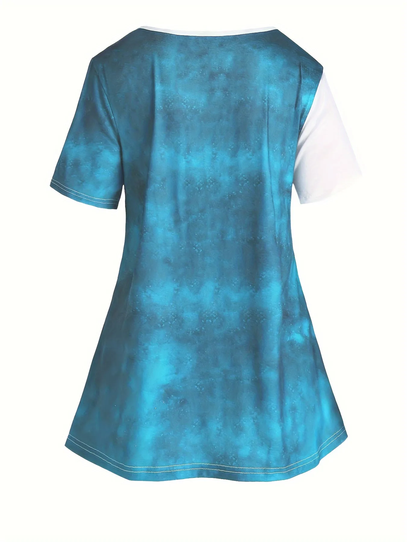 Fluttering Curves Plus Size Butterfly Print Two-piece Set - Crew Neck Short Sleeve Top & Capri Pants Ensemble for Women's Fashion