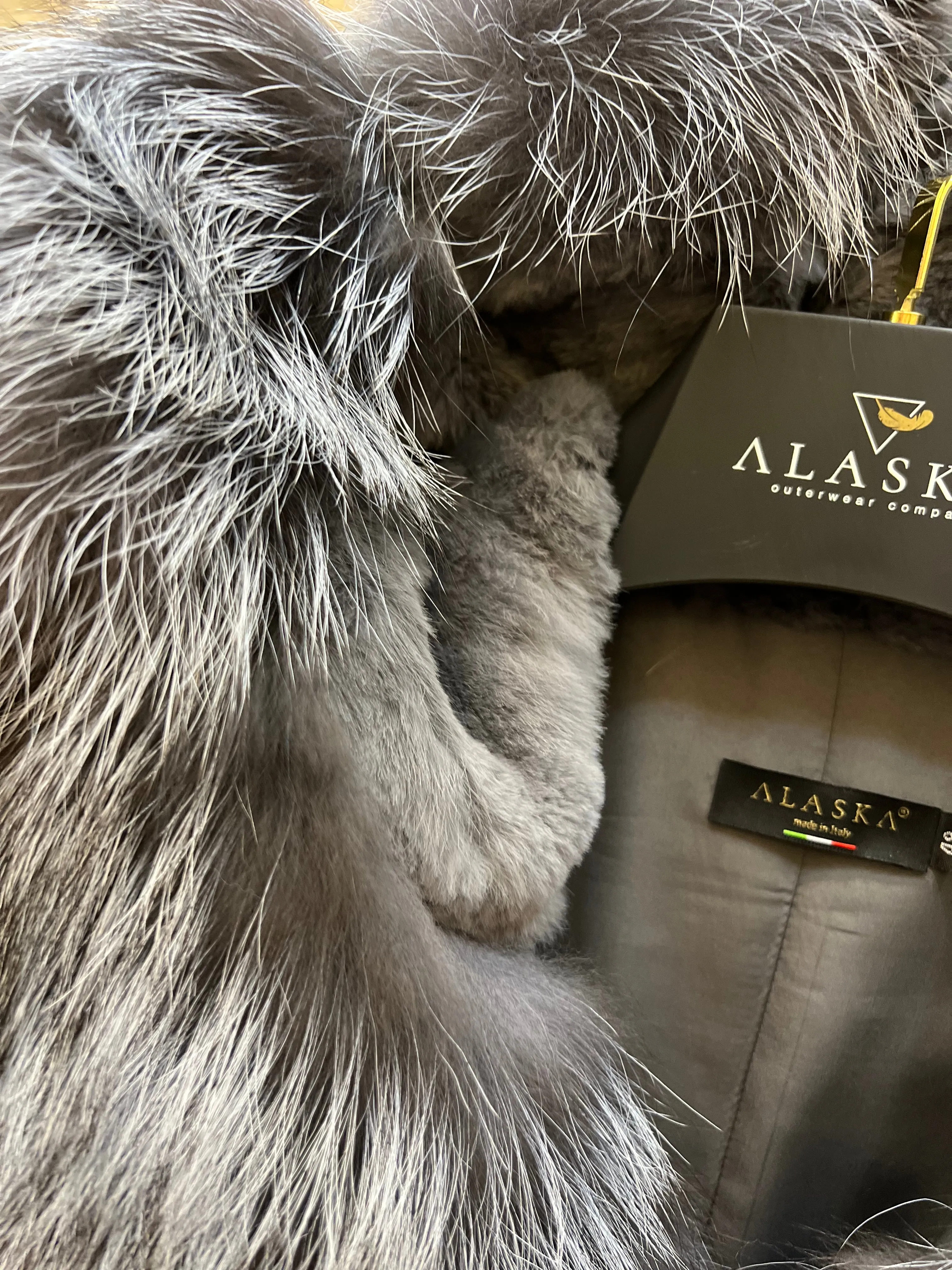 Genuine Silver Fox Fur Rabbit Fur Insulated Parka