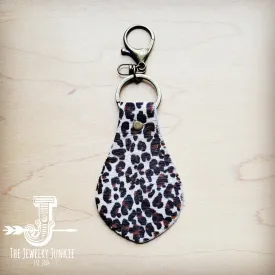 **Hair-on-Hide Leather Key Chain - Mini Leopard 700y