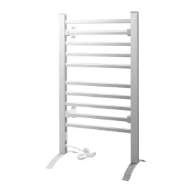 Heated Towel Rail Rack 10 Bars Freestanding Clothes Dry Warmer