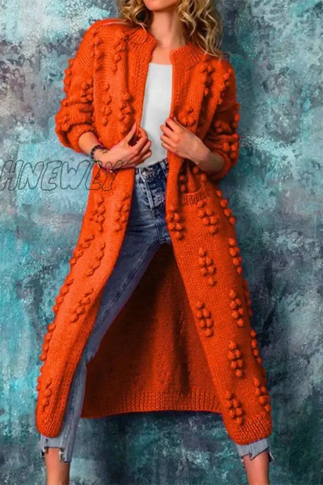 Hnewly - Red Casual Solid Cardigan Outerwear