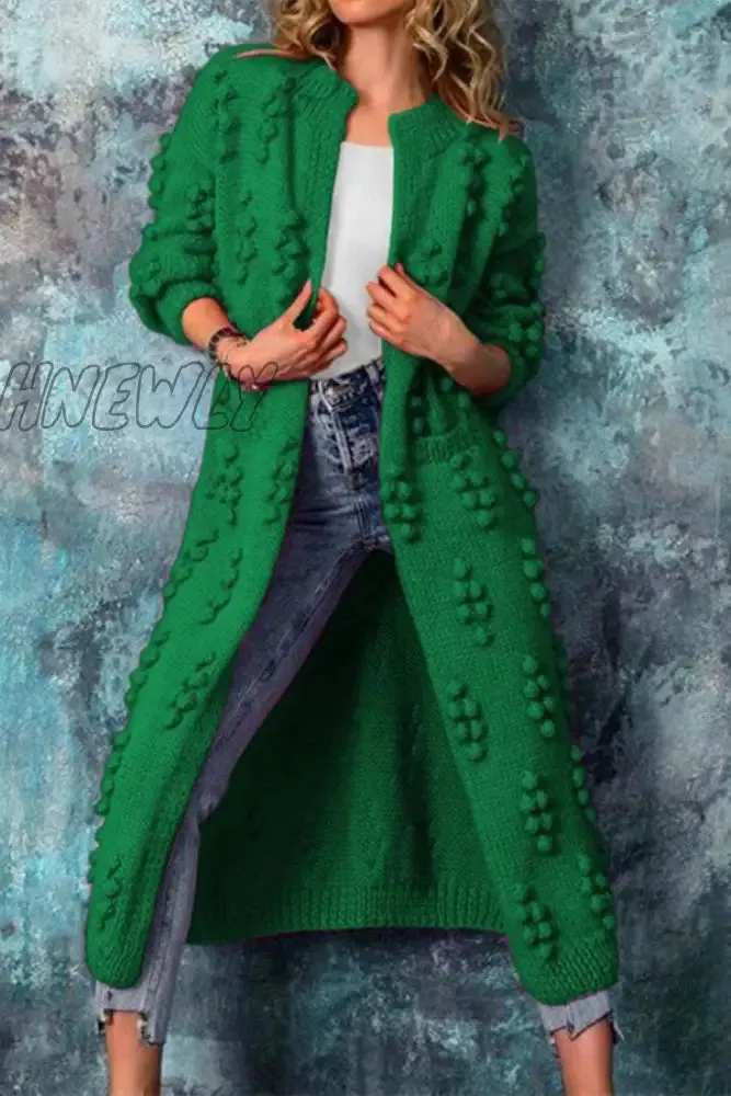 Hnewly - Red Casual Solid Cardigan Outerwear