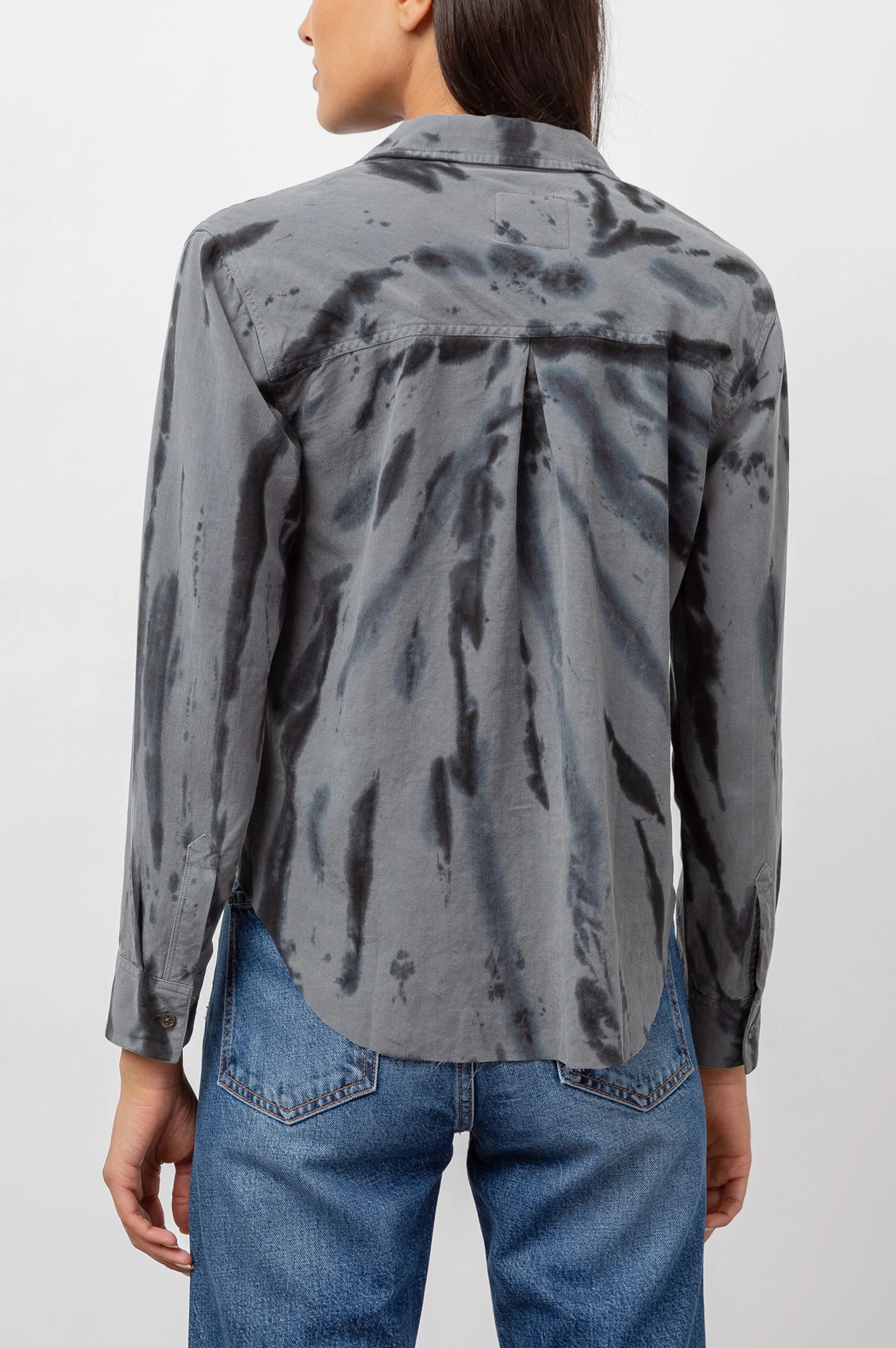 INGRID RAW HEM SHIRT - SMOKE SWIRL