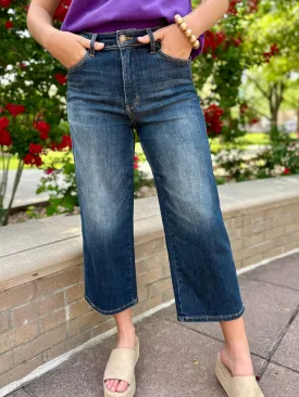 Kim Mid Rise Wide Leg Crop Jean by Judy Blue