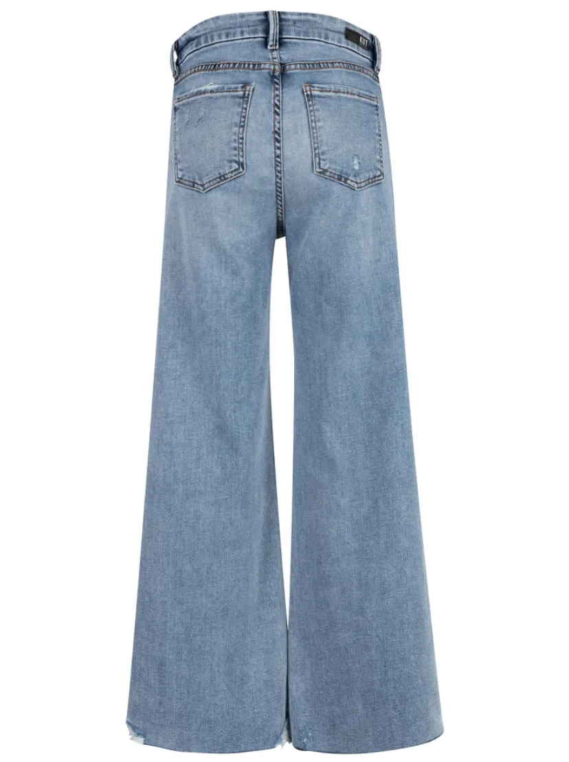 KUT Meg High Rise Fab Ab Wide Leg Raw Hem