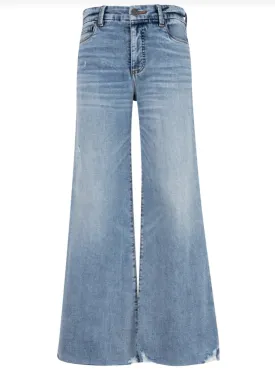 KUT Meg High Rise Fab Ab Wide Leg Raw Hem