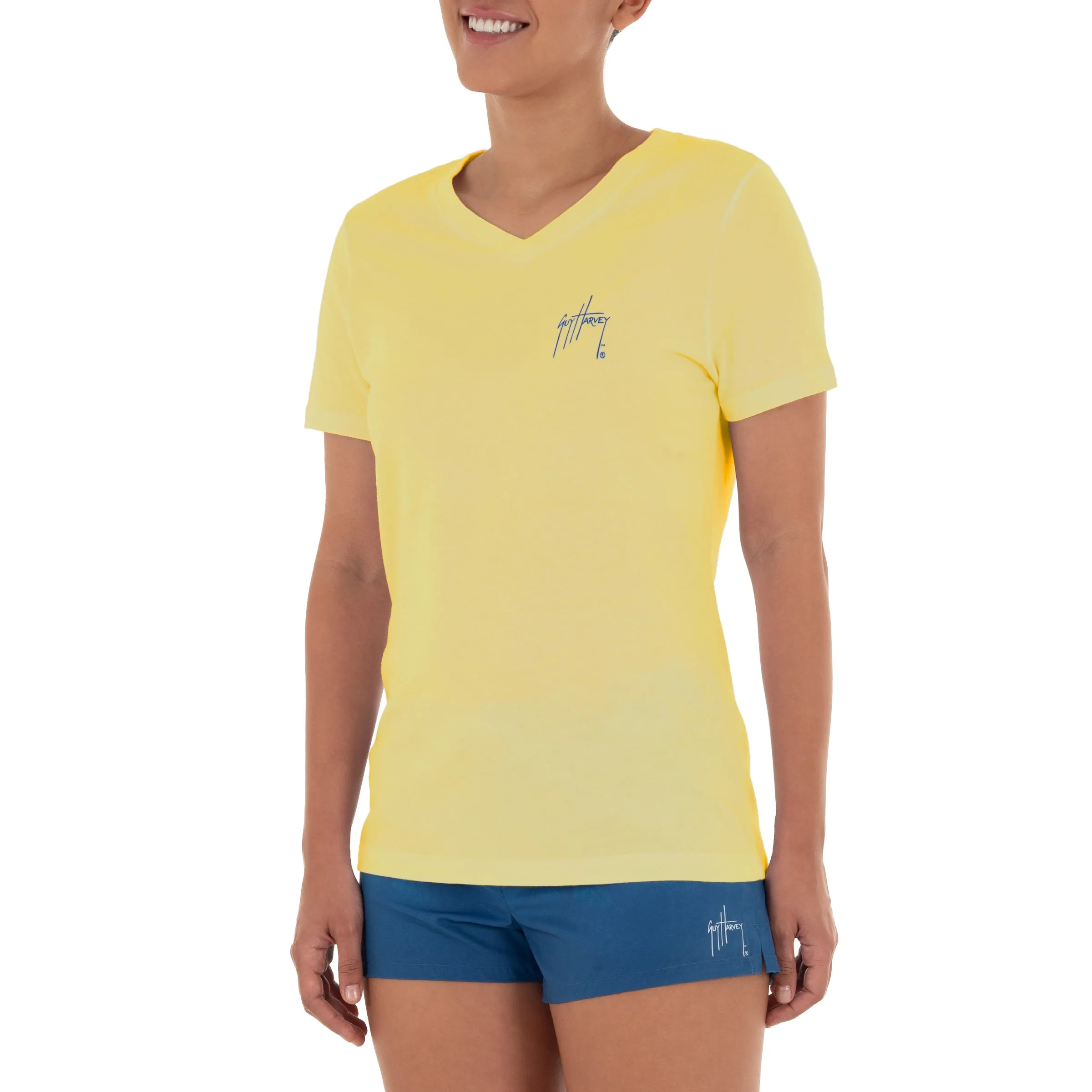 Ladies Birds Short Sleeve Yellow T-Shirt
