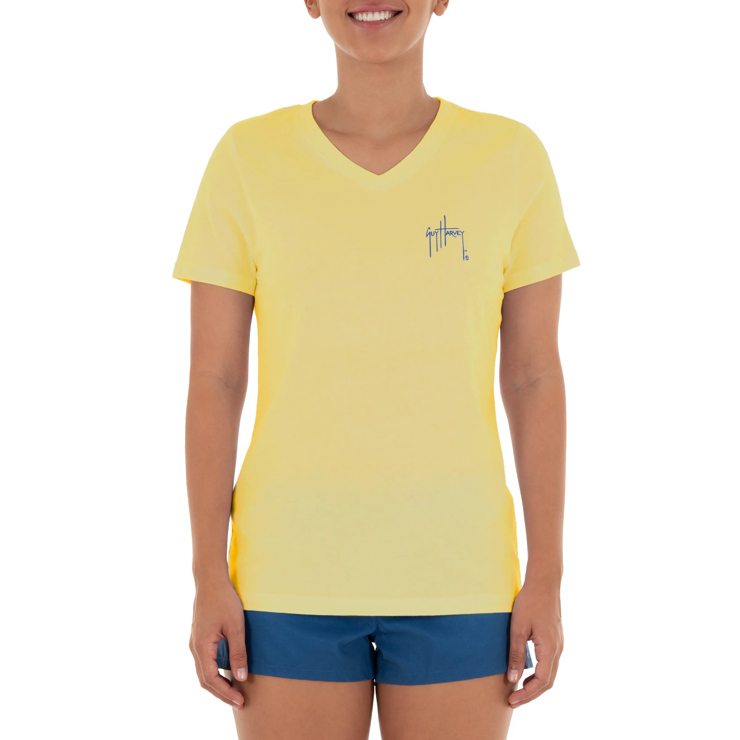 Ladies Birds Short Sleeve Yellow T-Shirt