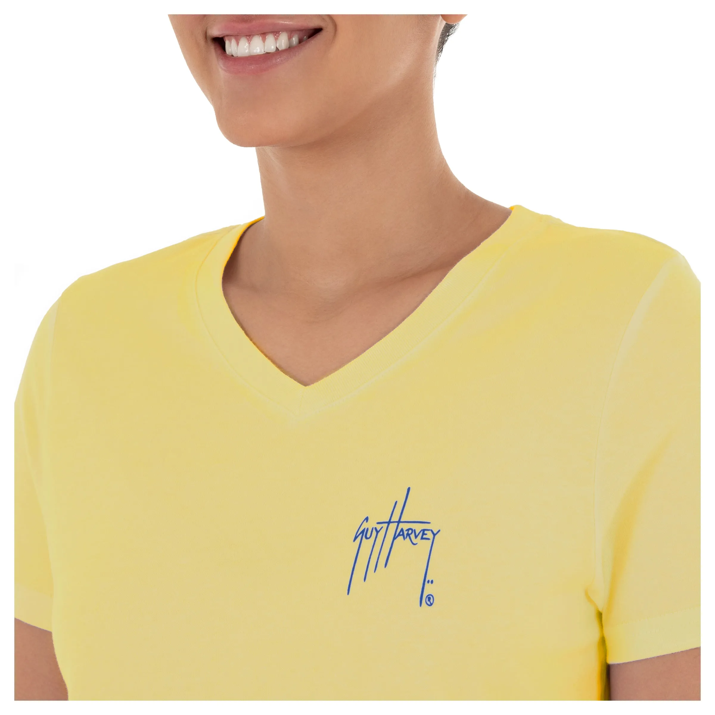 Ladies Birds Short Sleeve Yellow T-Shirt