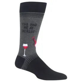 MEN'S YOU HAD ME AT MERLOT CREW SOCKS