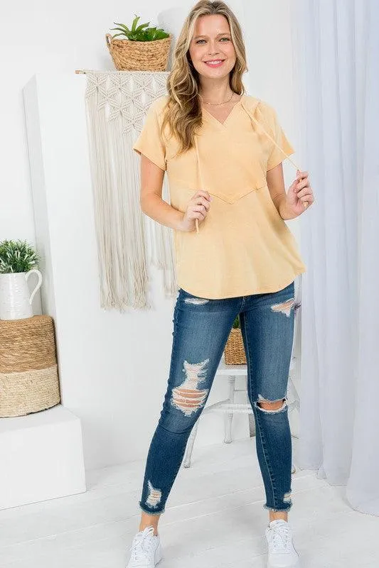 Oversized Short Sleeved Hoodie Sweatshirt