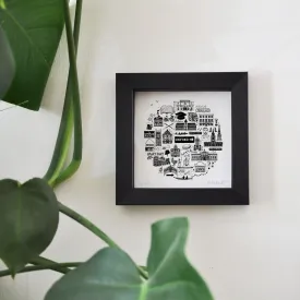 Oxford black and white framed mini-print