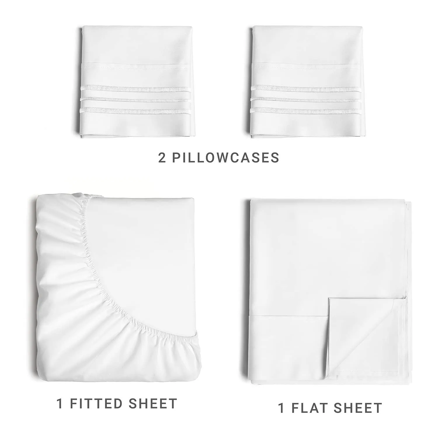 Queen Size 4 Piece Sheet Set - Comfy Breathable & Cooling