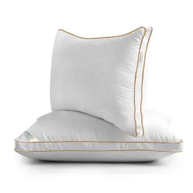 Royal Angler High Quality Reverse Geometric Design Ultra Soft Premium Cotton Dobby Jacquard  Gusset Pillow 50x75cm  5cm White