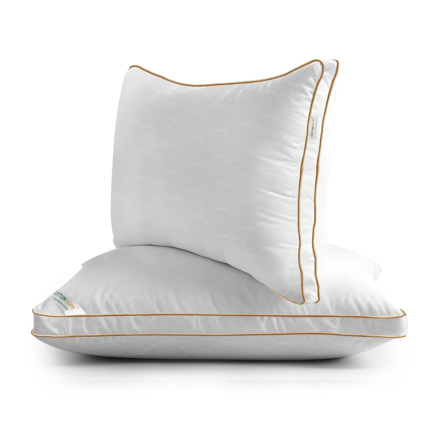 Royal Angler High Quality Wave Design Ultra Soft Premium Cotton Dobby Jacquard  Gusset Pillow 50x75cm  5cm White