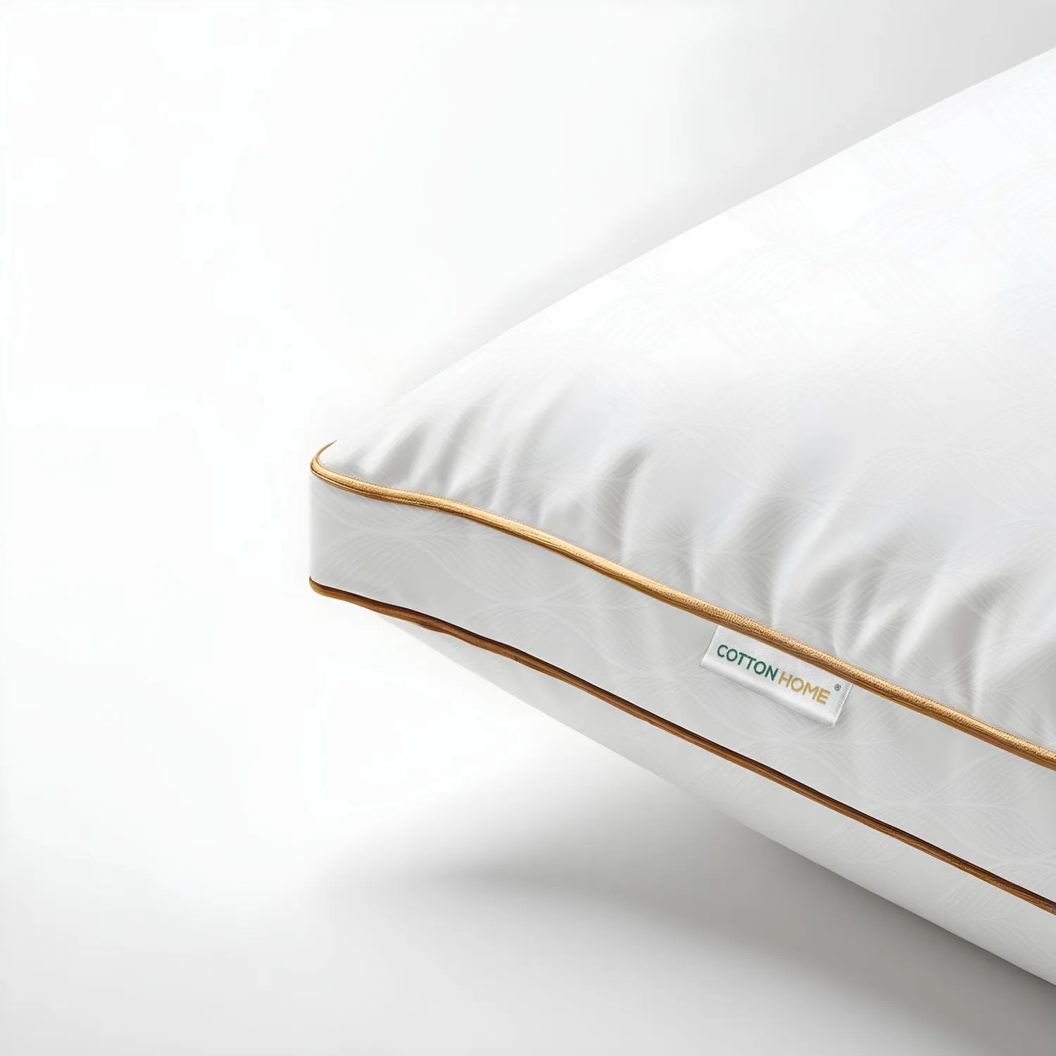 Royal Angler High Quality Wave Design Ultra Soft Premium Cotton Dobby Jacquard  Gusset Pillow 50x75cm  5cm White