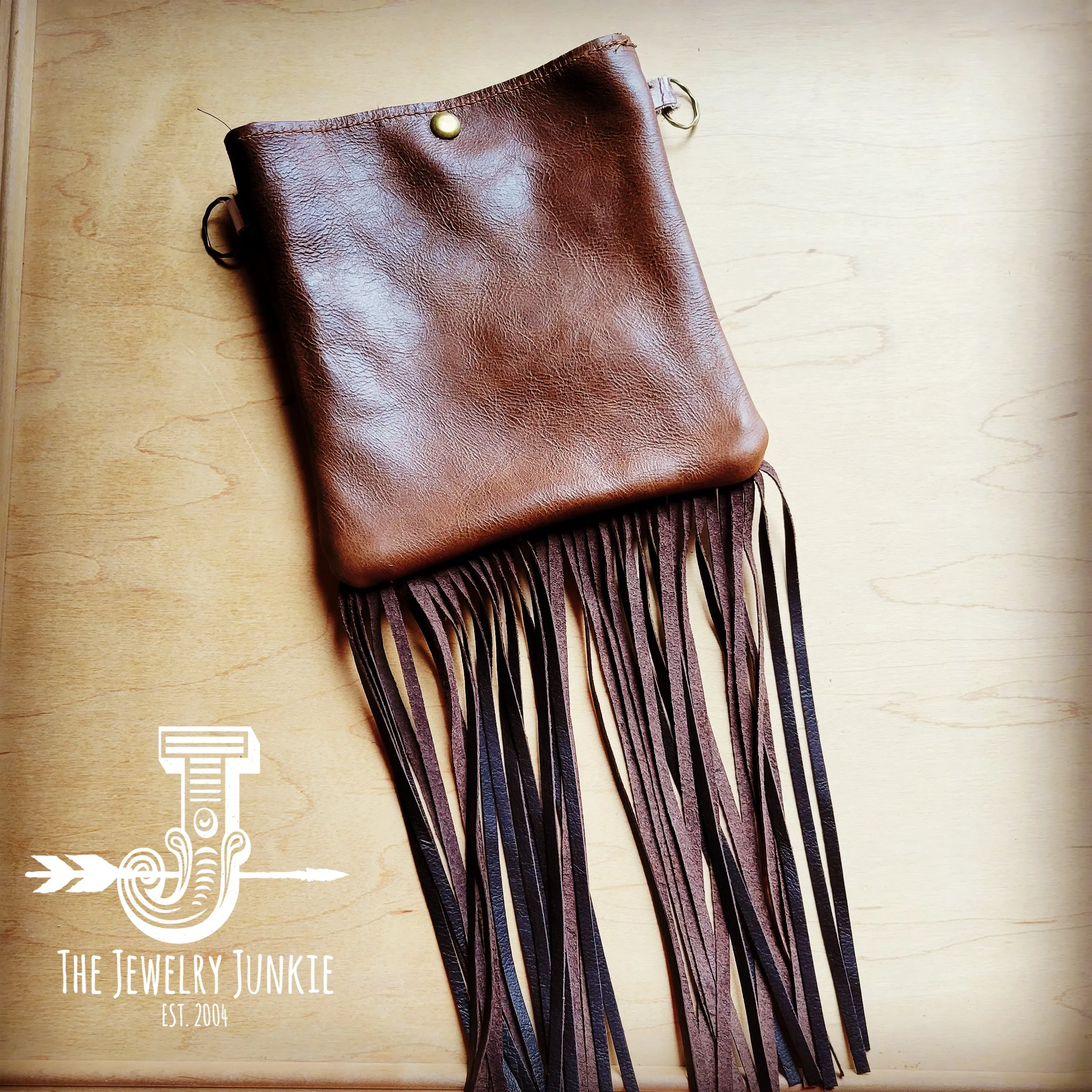 **Small Crossbody Handbag w/ White Chateau Leather & Fringe 509q